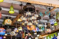 Multicolored ÃÂolorful arabic lanterns in a tourist souvenir store.